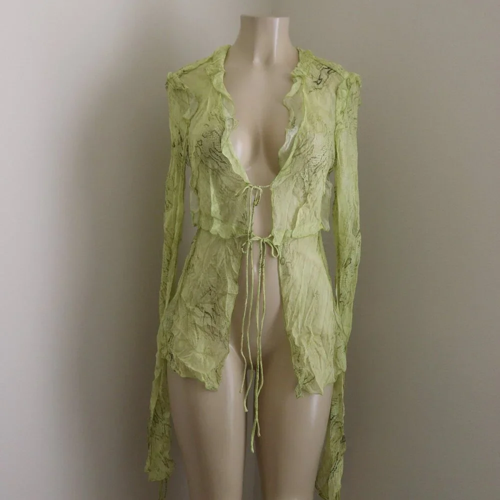 Rat & Boa Lime Green Sheer Top - Picture 2 of 3